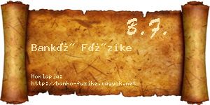 Bankó Füzike névjegykártya